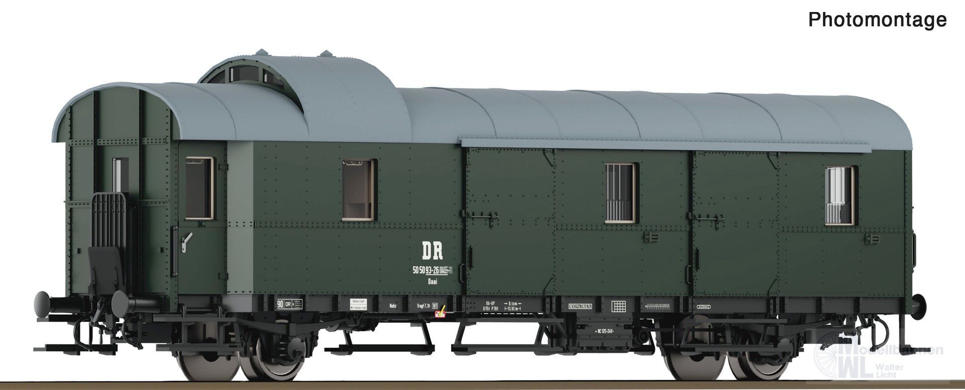 Roco 6280052 - Packwagen Donnerbüchse DR Ep.IV Pwi TT 1:120