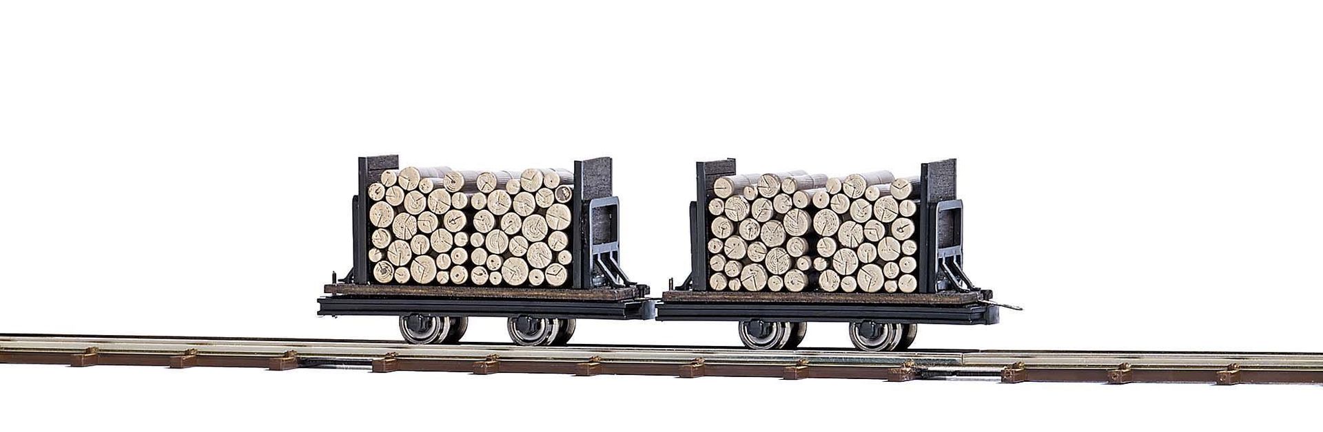 Busch 12211 - 2 Wagen mit Rundholz H0 1:87