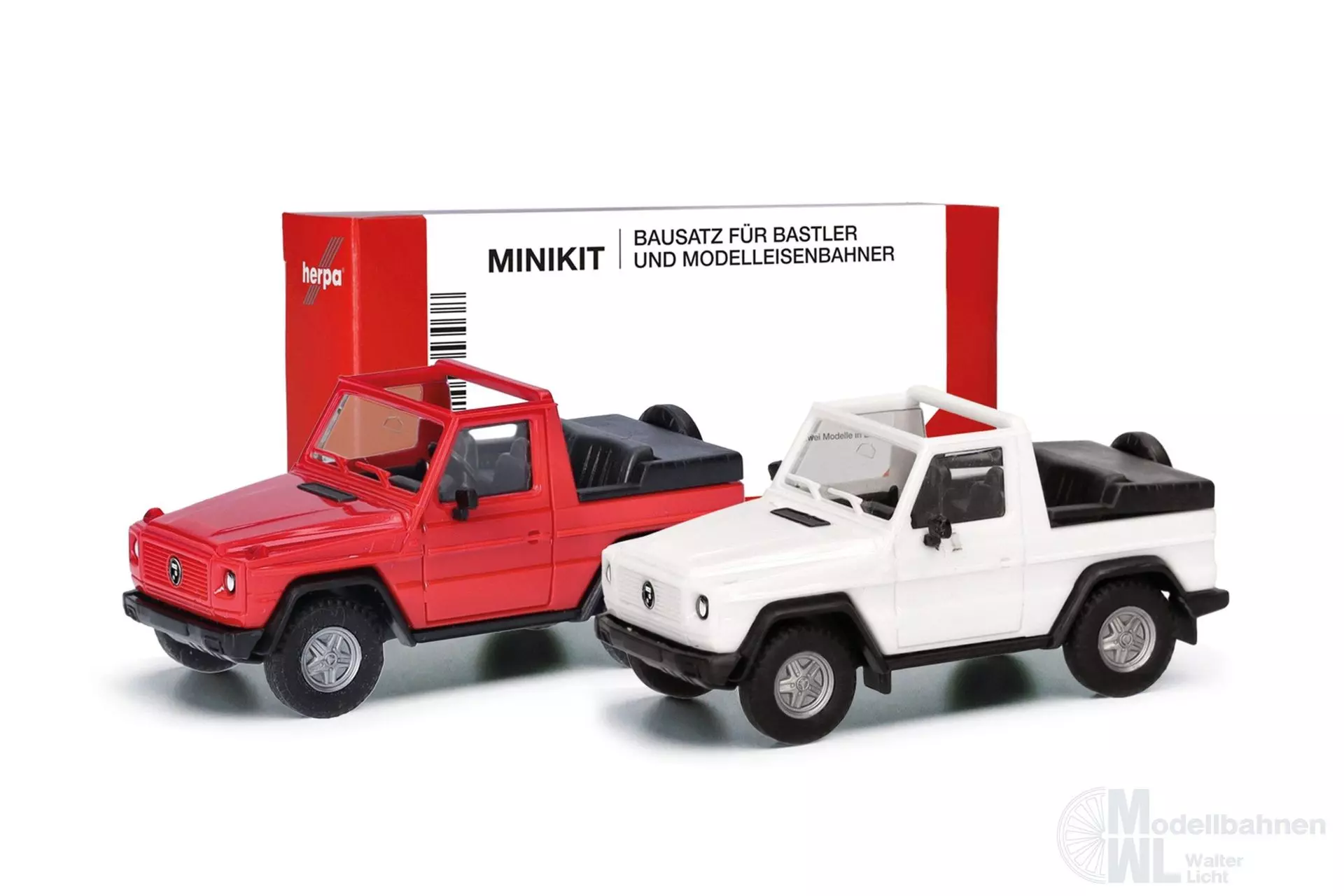 Herpa 012744 - MiKi Puch G-Klasse (1989) offen weiss/rot H0 1:87