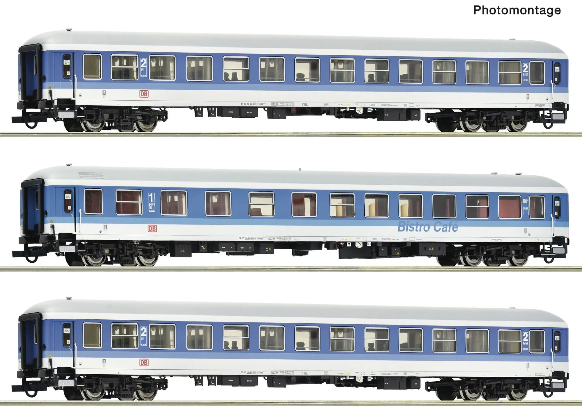 Roco 6200289 - Personenwagen Set DB Ep.V Interregio 3.tlg. Set 2 H0/GL