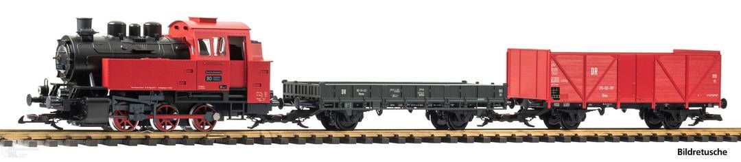 Piko 37124 - Startpackung Güterzug BR 80 mit 2 Güterwagen DR Ep.III Spur G 1:22,5