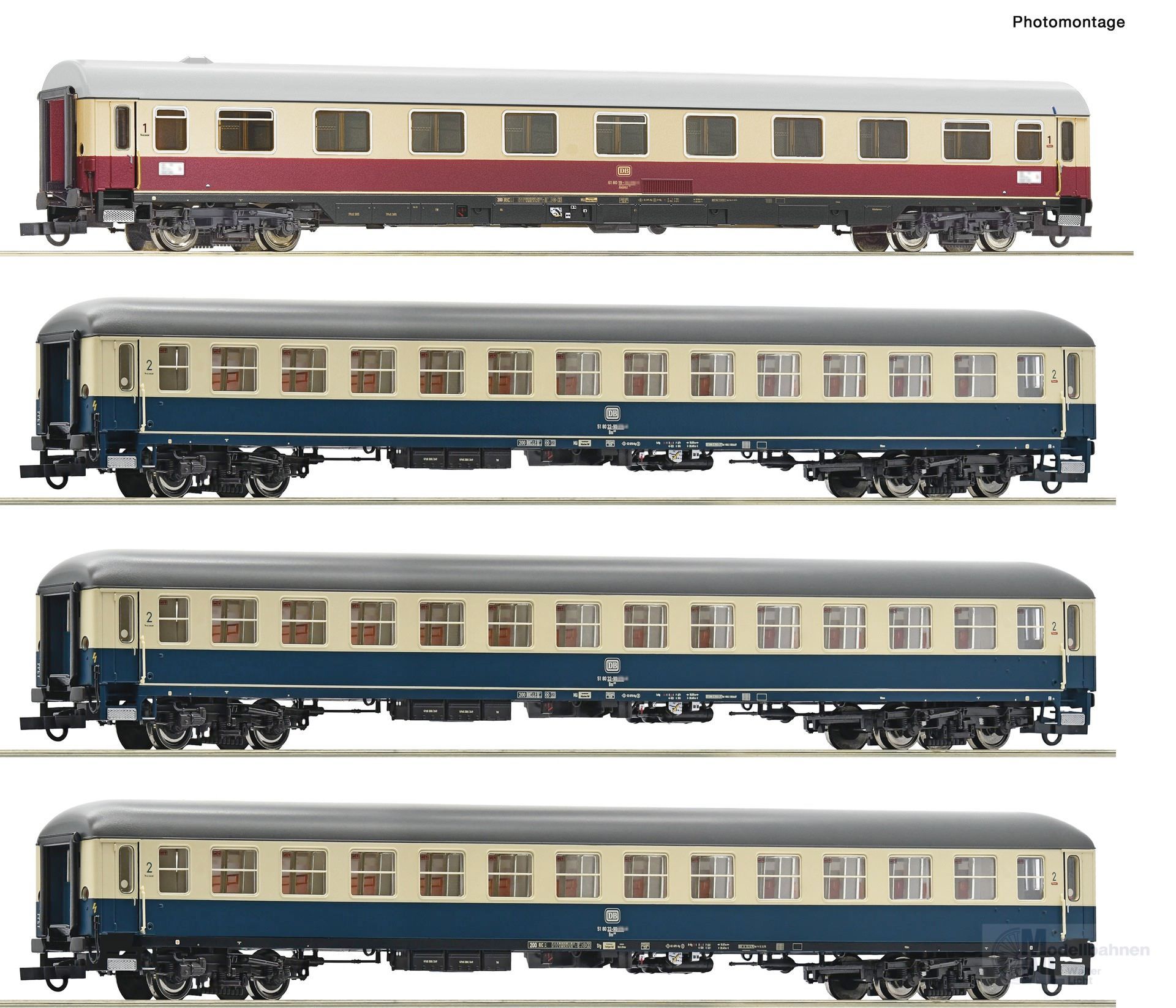 Roco 6200154 - Personenwagen Set DB Ep.IV 4.tlg. IC 511 Chiemgau H0/GL