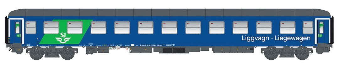 LS Models 48098 - Liegewagen RDC/SJ Ep.VI Bvcmz 248.5 EN 346 3.Betr.Nr. H0/GL