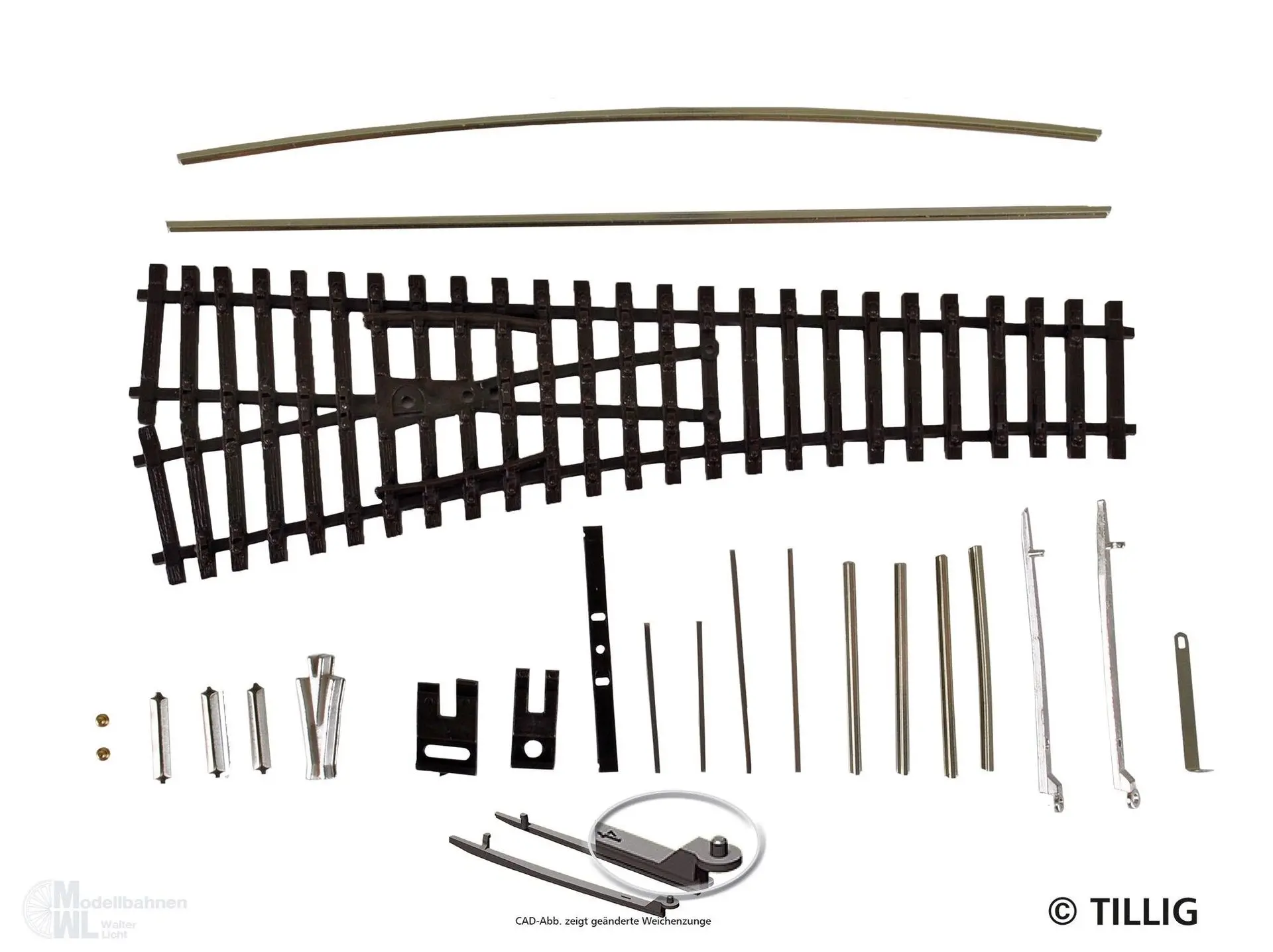 Tillig 83434 - EW1 Bausatz links 15° -ÜBERARBEITUNG- TT 1:120