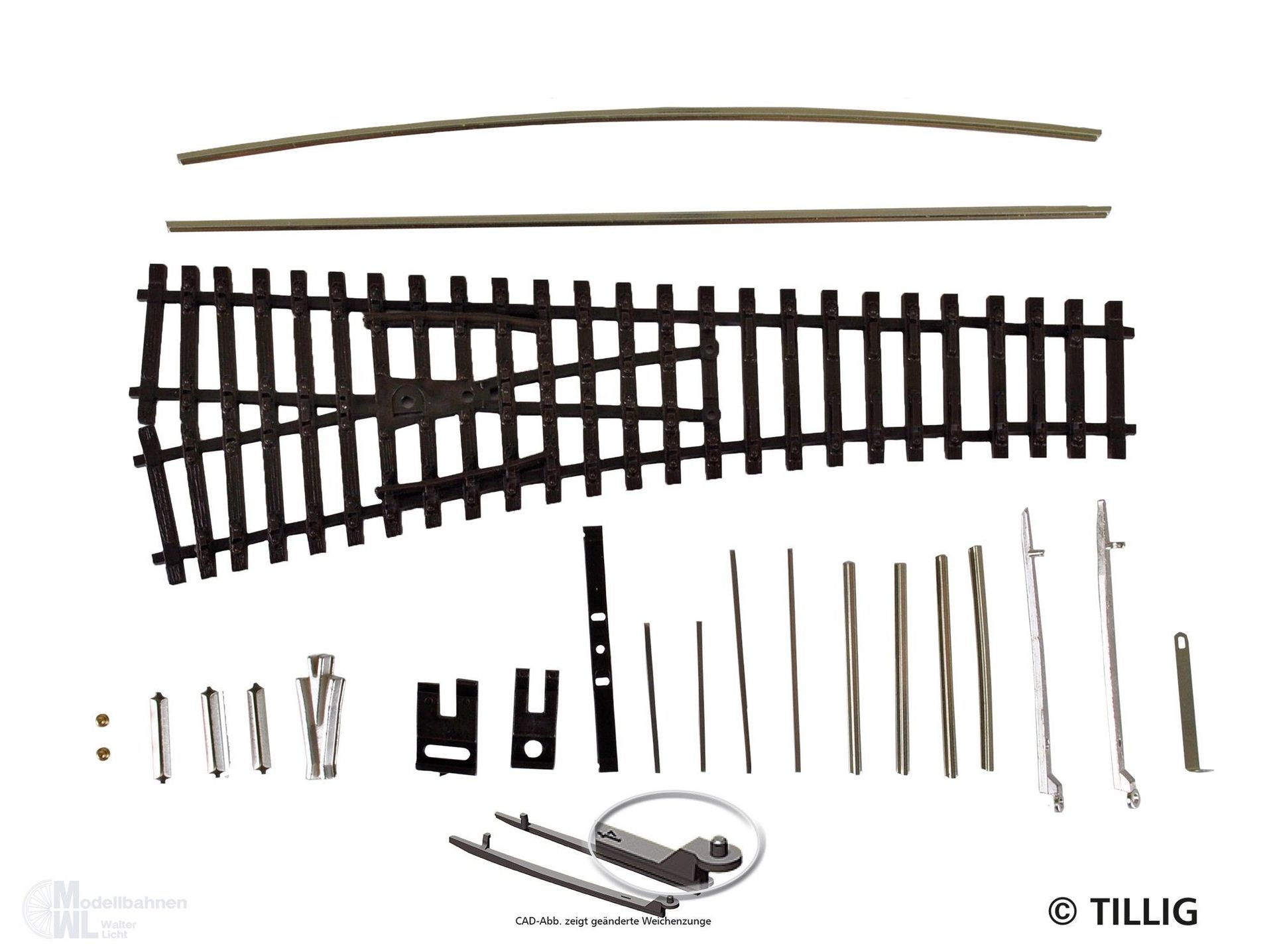 Tillig 83434 - EW1 Bausatz links 15° -ÜBERARBEITUNG- TT 1:120