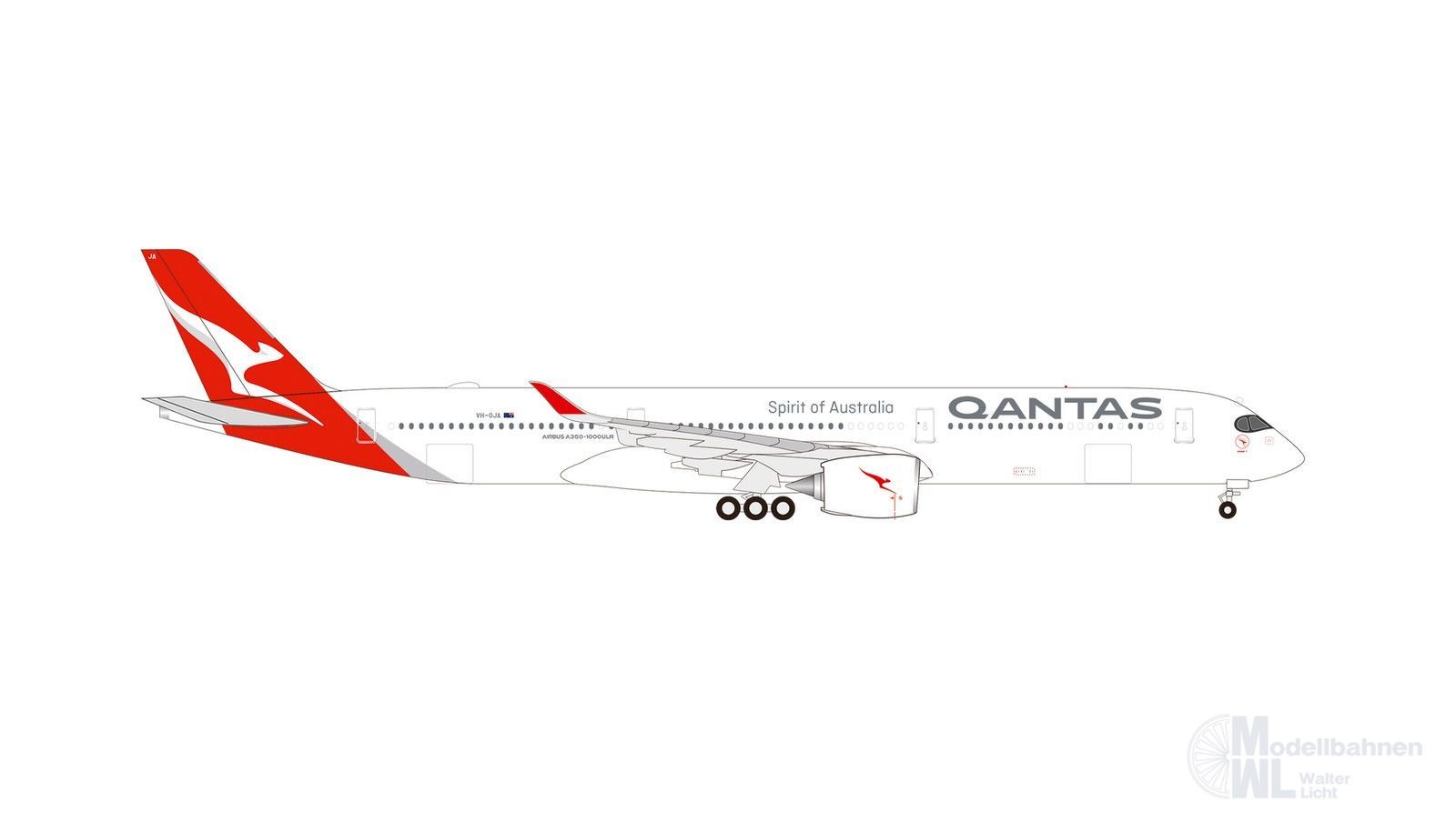 Herpa 539838 - Airbus A350-1000ULR Qantas Project Sunrise 1:500