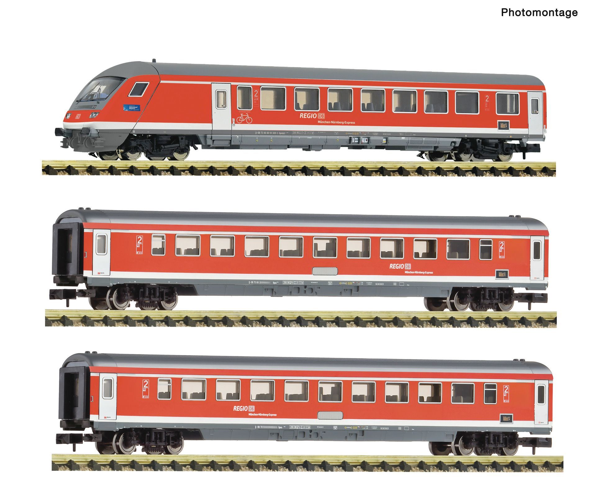 Fleischmann 6270127 - Personenwagen Set DB Ep.VI 3.tlg. München/Nürnberg Express N 1:160