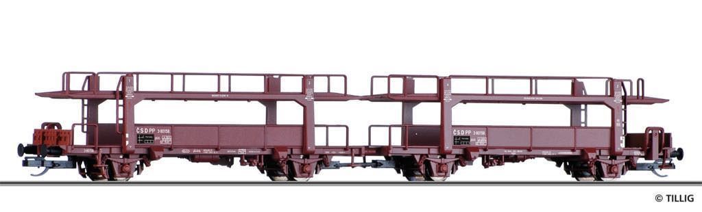 Autotransportwagen CSD Ep.III PP TT 1:120 Autotransportwagen CSD Ep.III PP TT 1:120