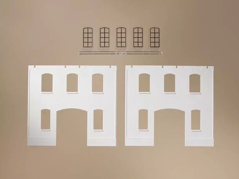 Auhagen 80718 - Wände 2391E geputzt, Industriefenster L Je 94 x 86 mm H0 1:87