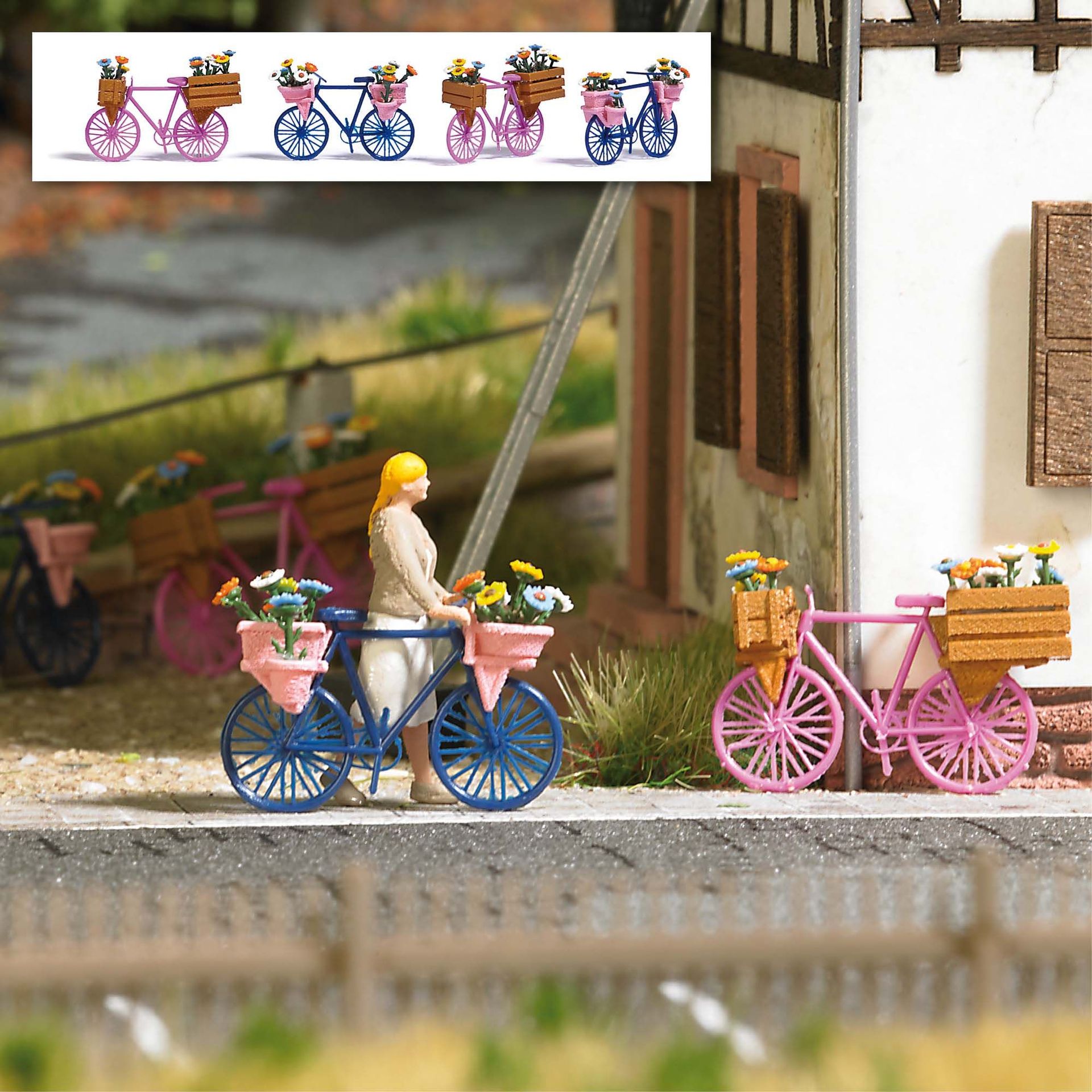 Busch 1820 - Blumen-Fahrräder H0 1:87