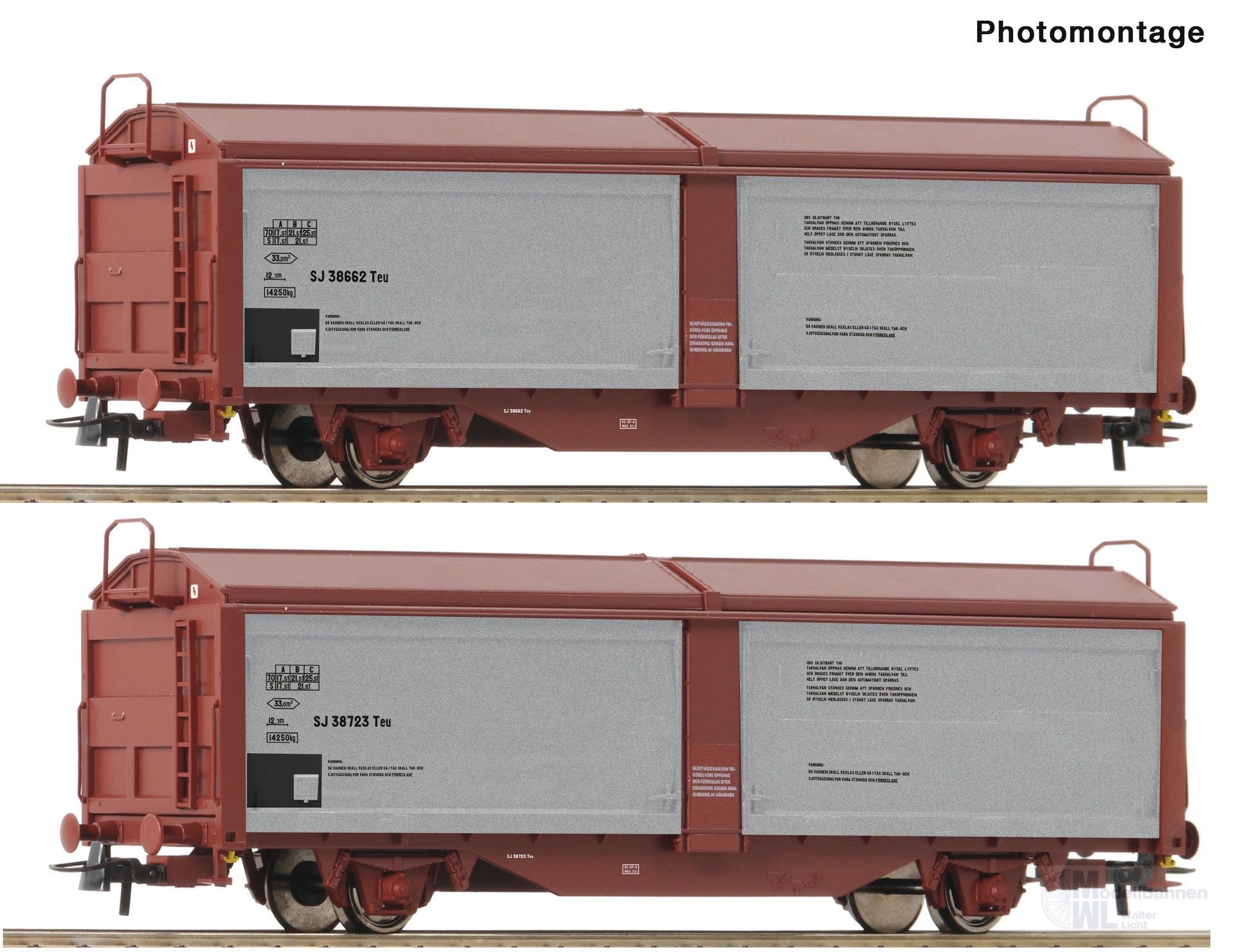 Roco 6600257 - Schiebedach/.Schiebewandwagen Set SJ Ep.IV 2.tlg. H0/GL