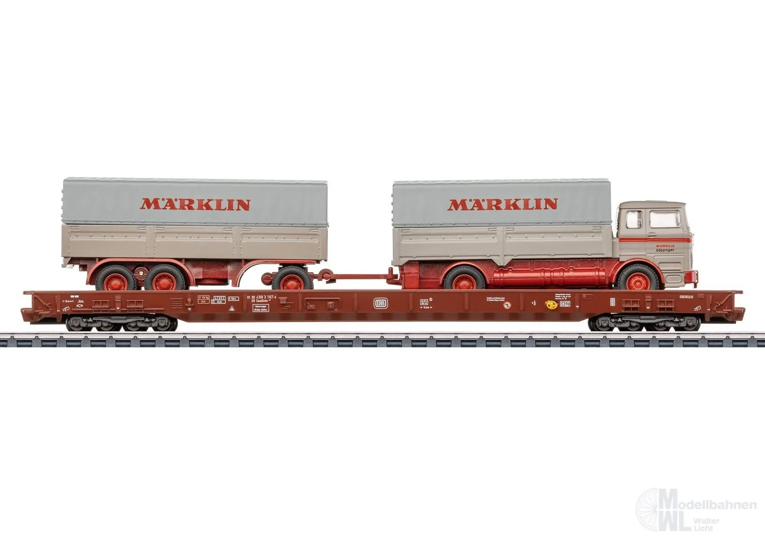 Märklin 47412 - RoLa DB Ep.IV mit Märklin LKW und Fernsteuerung H0/WS