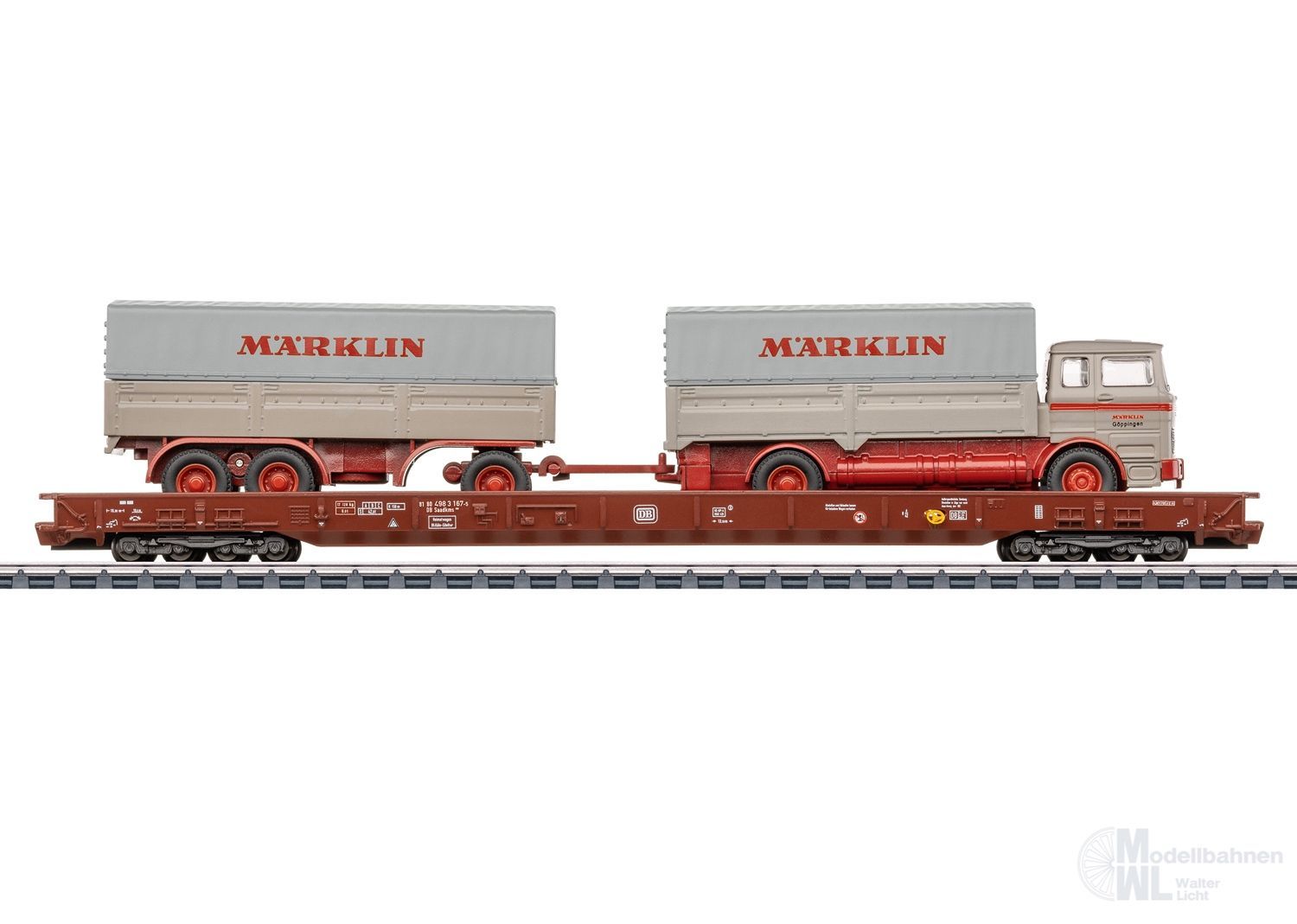 Märklin 47412 - RoLa DB Ep.IV mit Märklin LKW und Fernsteuerung H0/WS
