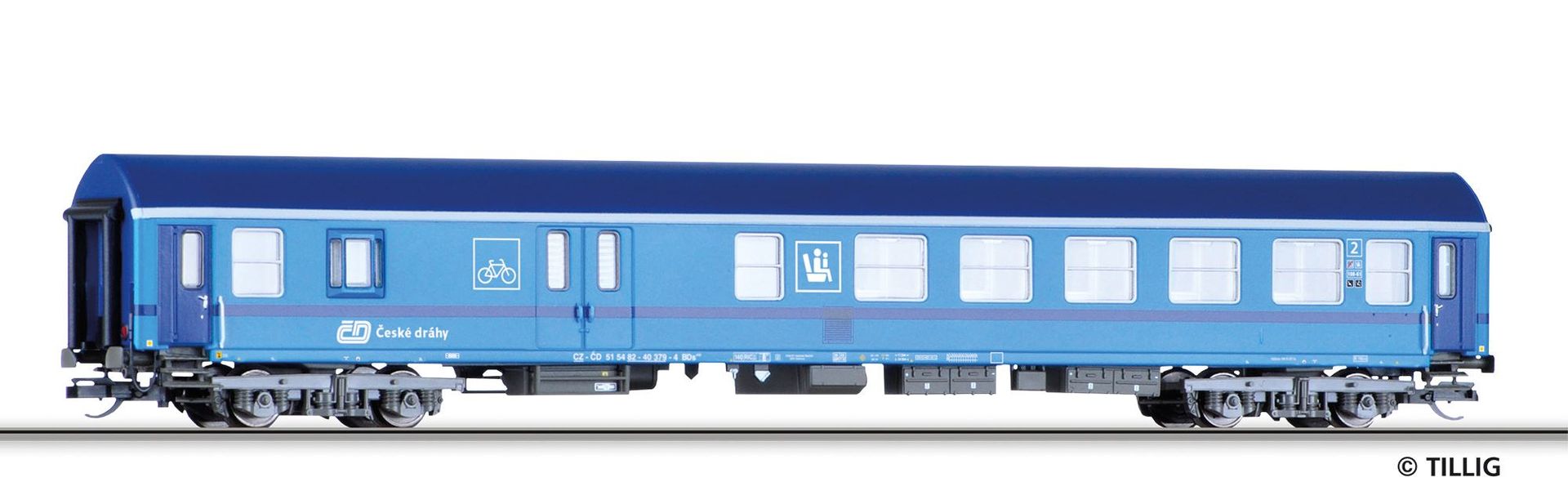 Tillig 16495 - Reisezugwagen CD Ep.VI 2. Kl. mit Gepäckabteil Typ Y/B 70 TT 1:120
