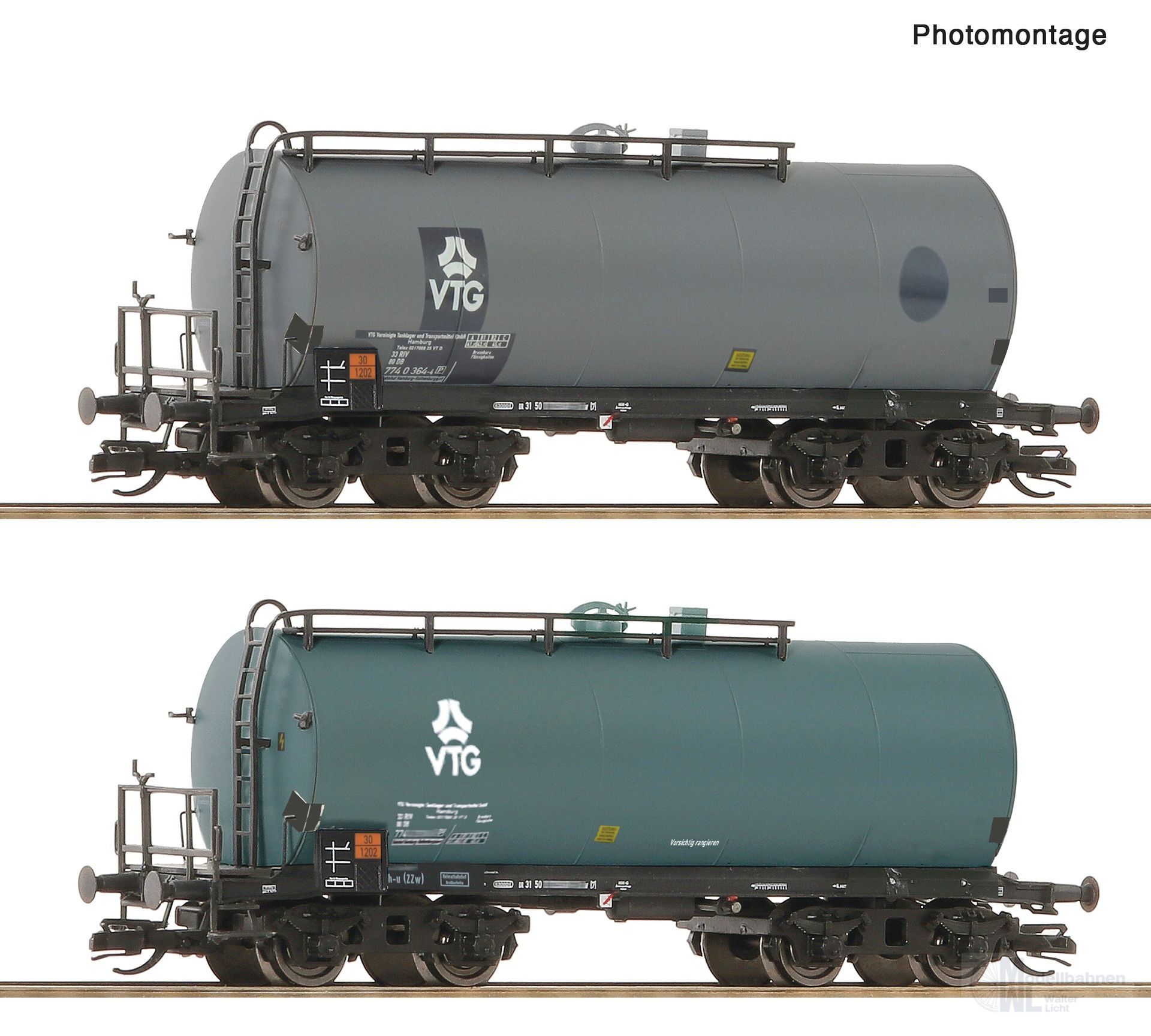 Roco 6680037 - Kesselwagen Set VTG/DB Ep.IV 2.tlg. TT 1:120