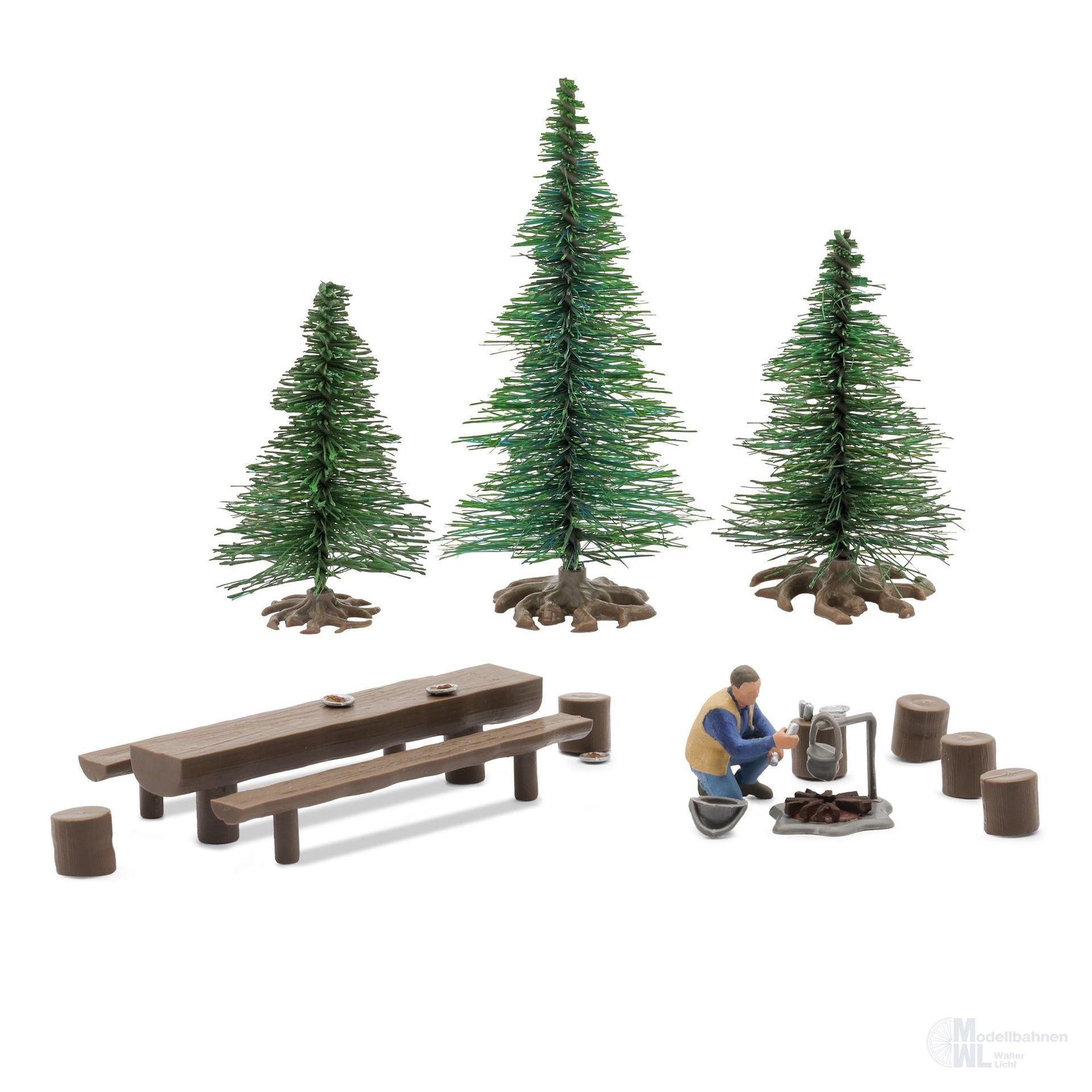 Busch 5433 - Kleines Lagerfeuer mit Figur H0 1:87