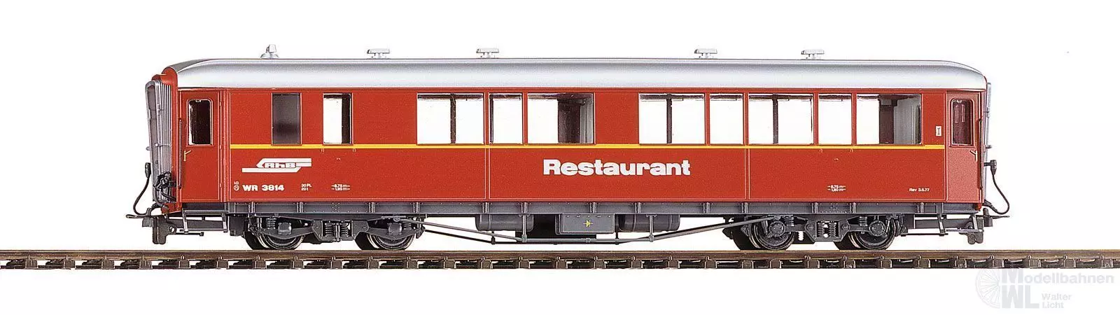 Bemo 3274114 - Speisewagen RhB Ep.III/IV WR 3814 rot H0m