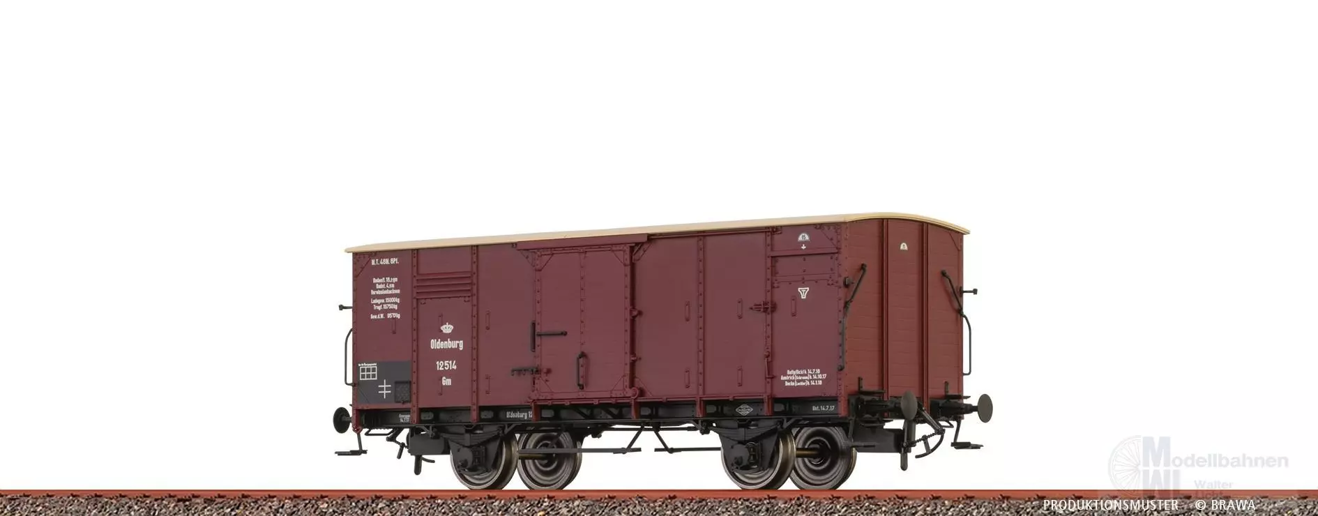 Brawa 51244 - Güterwagen ged. G.O.E. Ep.I Oldenburg 12 514 H0/GL