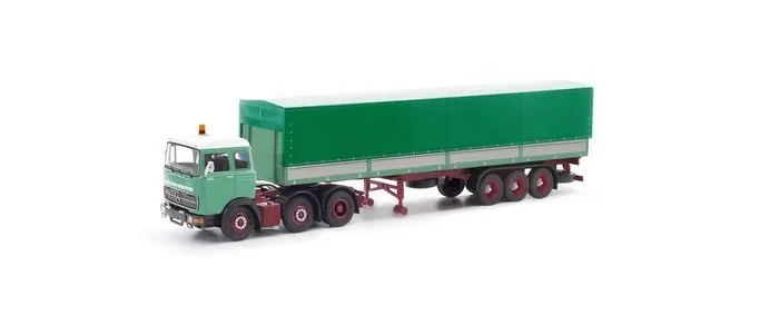 Herpa 87MBS026338 - Mercedes-Benz LPS 2032 Planensattelzug Posteheher H0 1:87