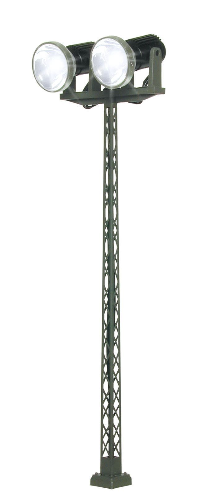 Viessmann 6932 - Flutlichtstrahler LED weiß doppelt auf Mast 100mm TT 1:120 (auch für H0 1:87) Viessmann 6932 - Flutlichtstrahler LED weiß doppelt auf Mast 100mm TT 1:120 (auch für H0 1:87)