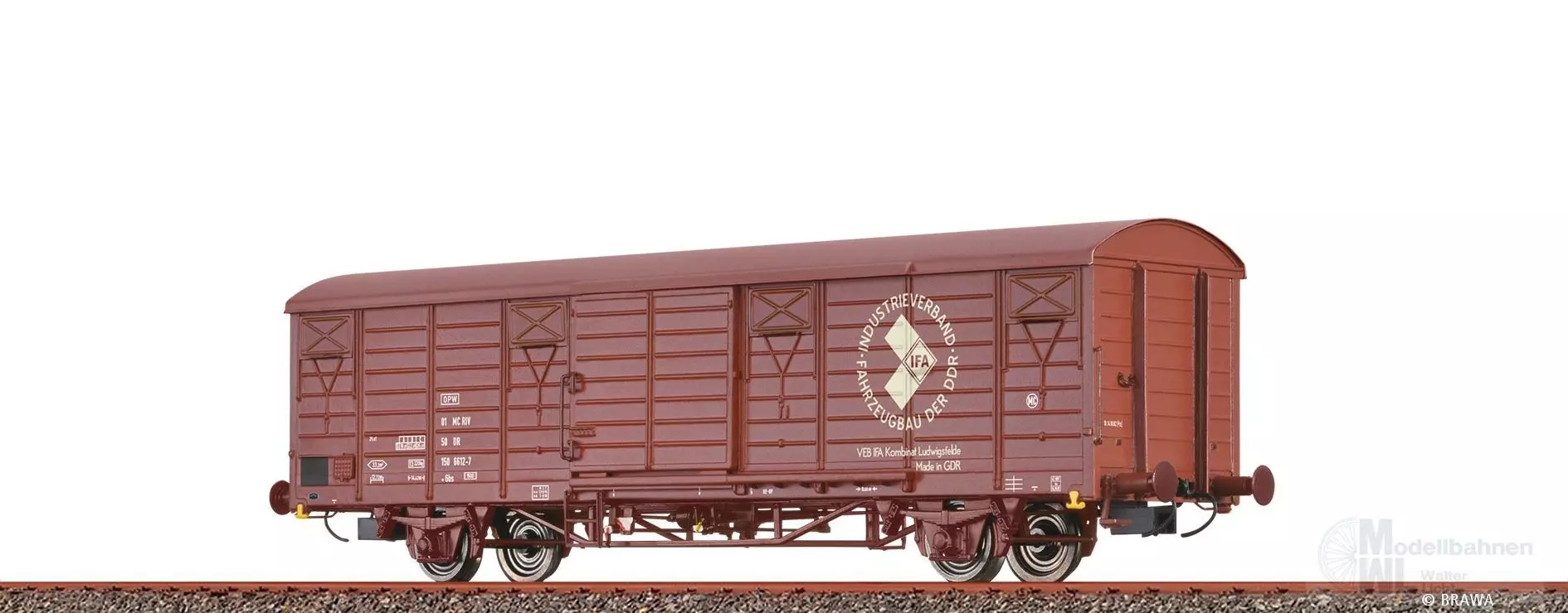 Brawa 49926 - Güterwagen ged. DR Ep.IV Gbs IFA H0/GL