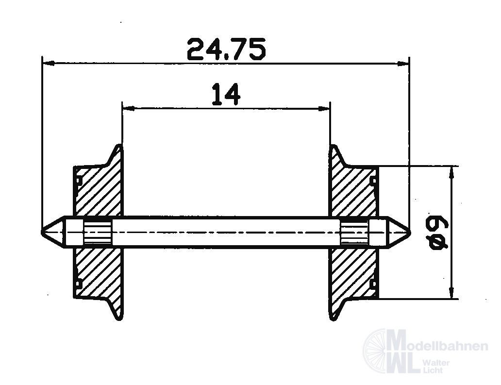 Roco 40195 - Radsatz 9mm Wechselstrom H0