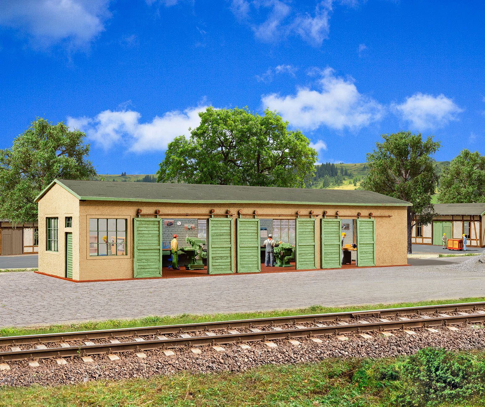 Vollmer 45641 - KFZ-Werkstatt Polyplate Bausatz H0 1:87