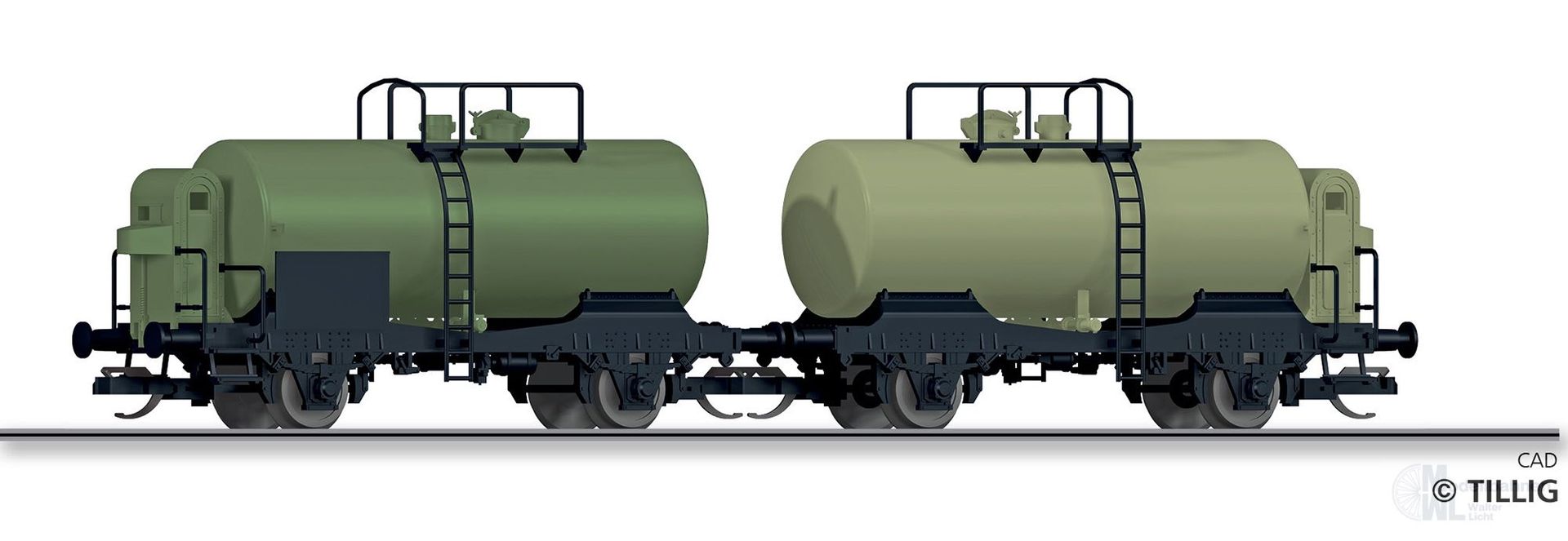 Tillig 01140 - Kesselwagen Set CSD Ep.III 2.tlg. Typ R TT 1:120