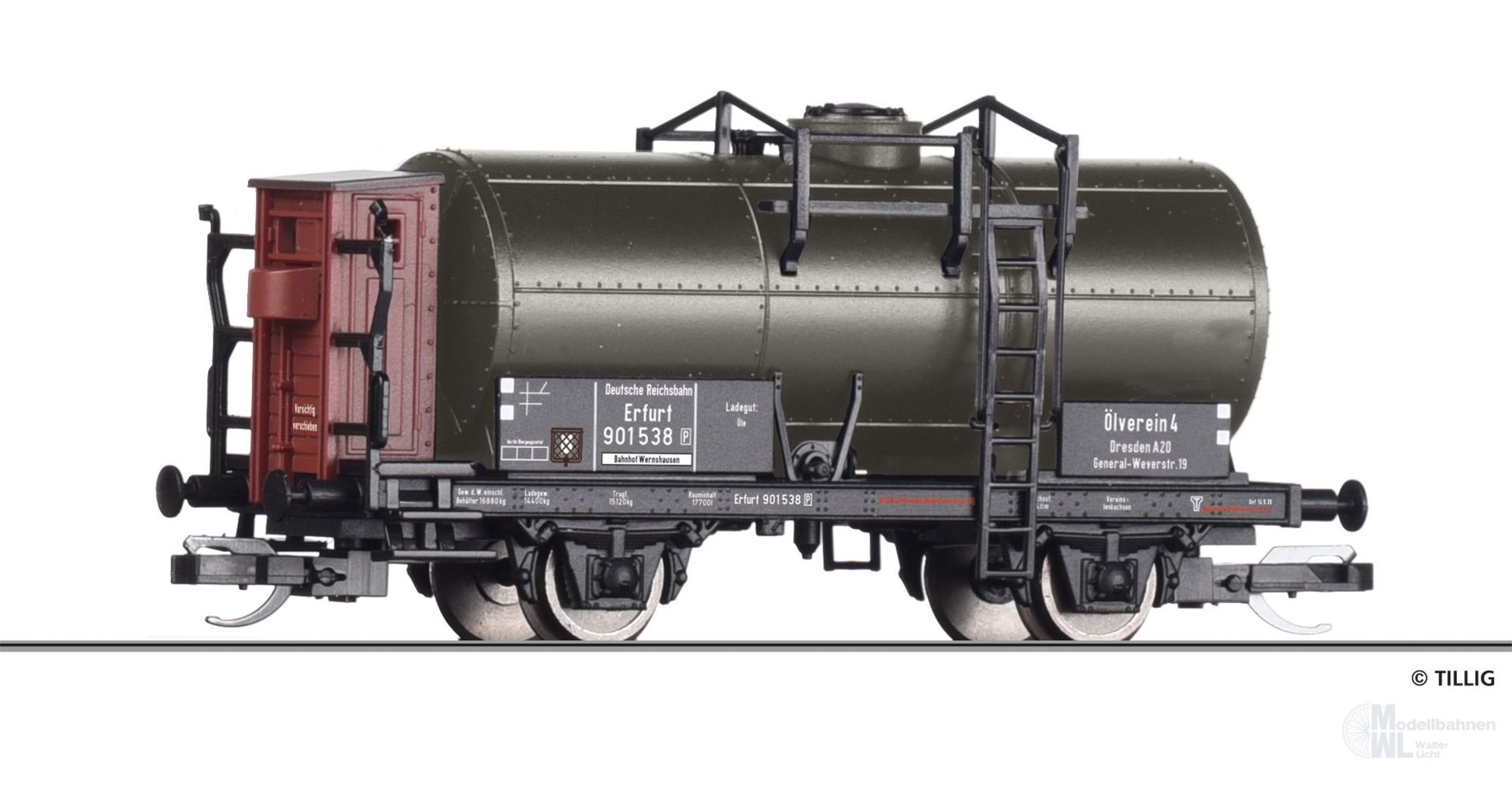 Tillig 95779 - Kesselwagen DRG Ep.II Ölverein 4 Dresden TT 1:120