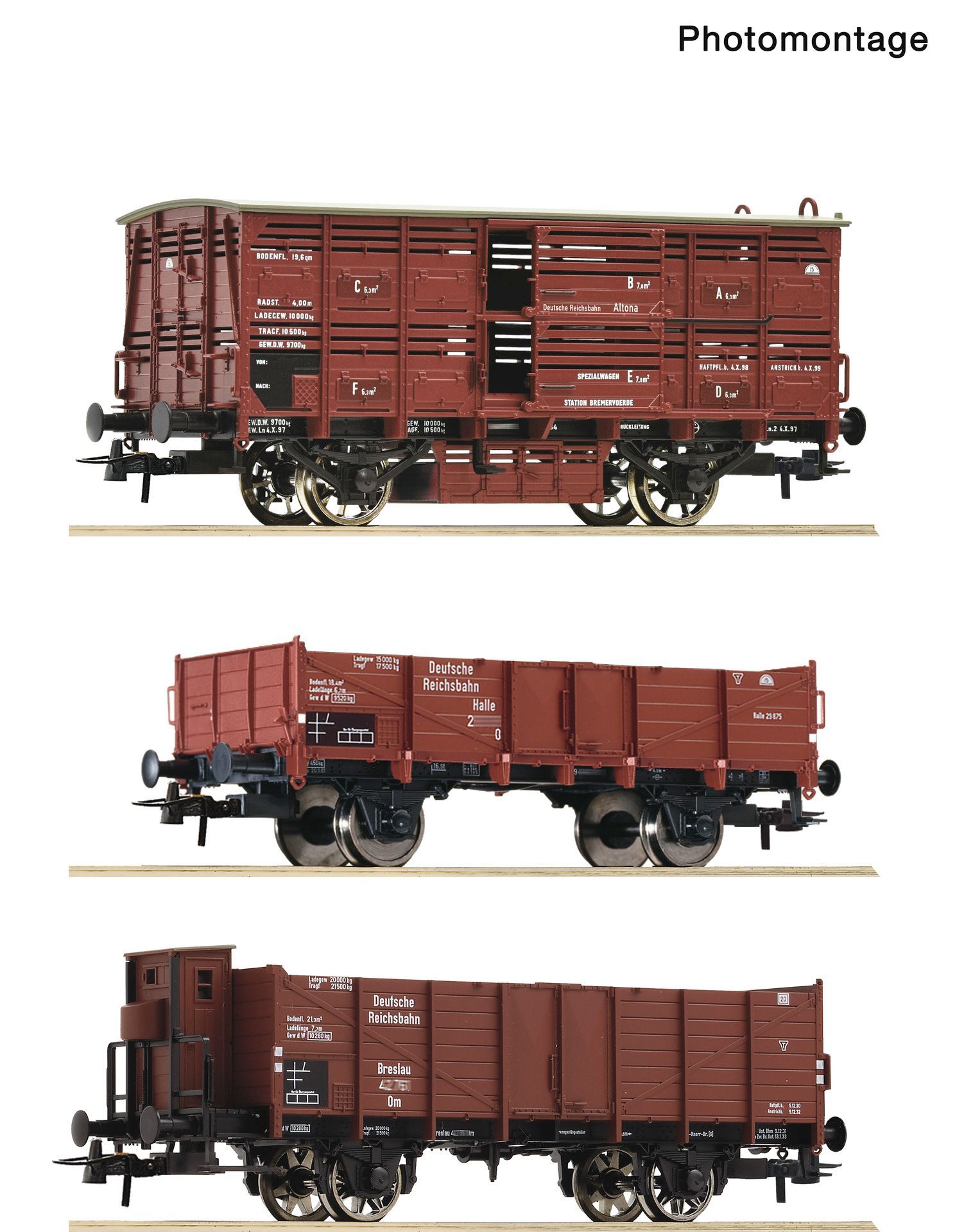 Roco 6600470 - Güterwagen Set DRG Ep.II 3.tlg. H0/GL