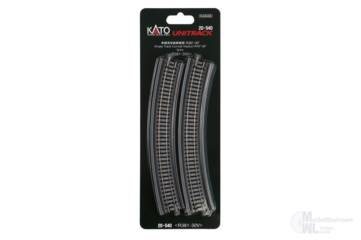 Kato 20-540 - Viadukt gebogen R381mm 30° 2 Stück  N 1:160