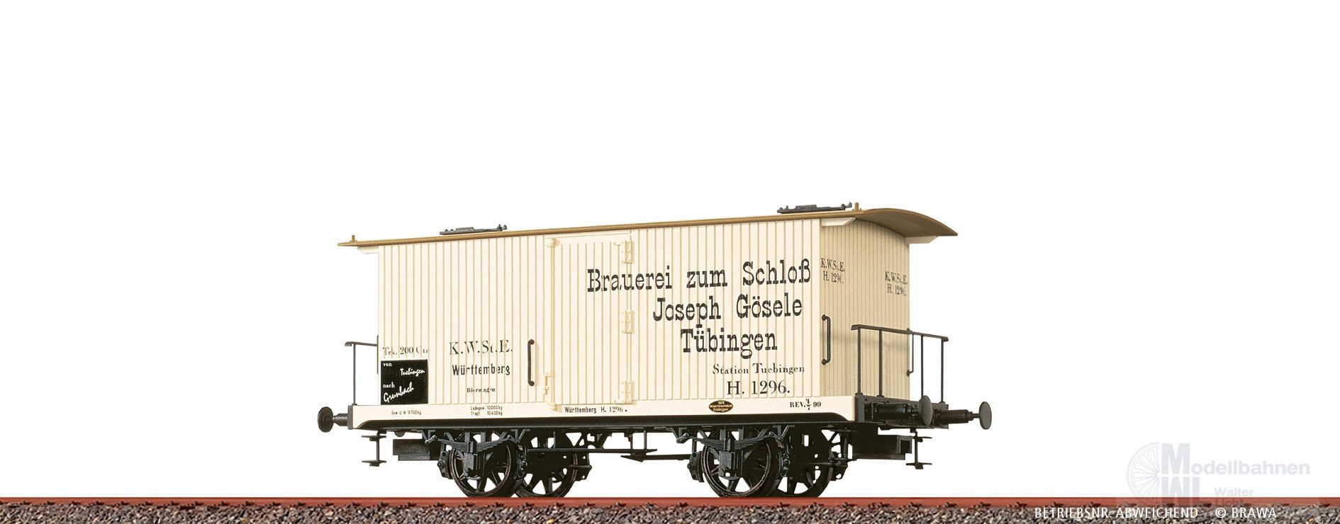 Brawa 47731 - Güterwagen ged. K.W.St.E. Ep.I Brauerei zum Schloss H0/GL Brawa 47731 - Güterwagen ged. K.W.St.E. Ep.I Brauerei zum Schloss H0/GL
