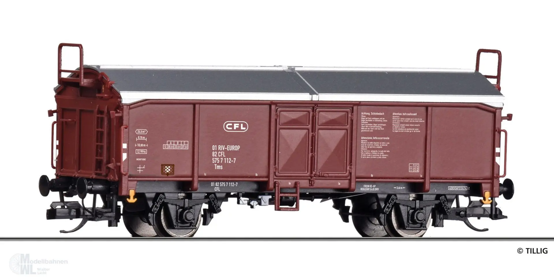 Tillig 17683 - Schiebedachwagen CFL TT 1:120
