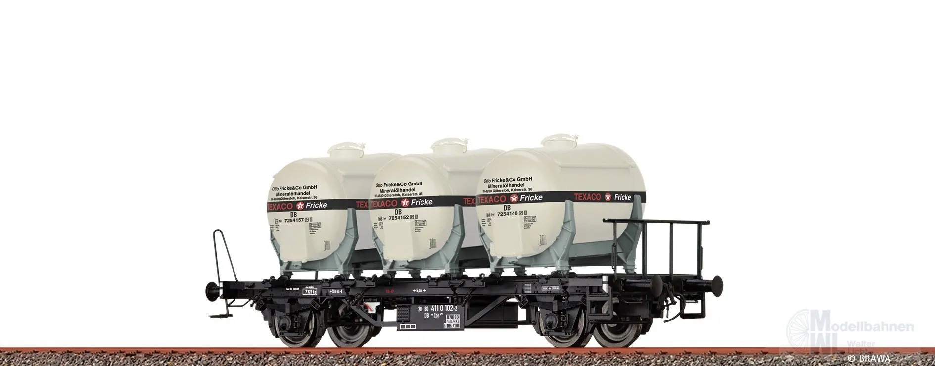 Brawa 50928 - Behältertragwagen DB Ep.IV Lbs577 Texaco H0/GL