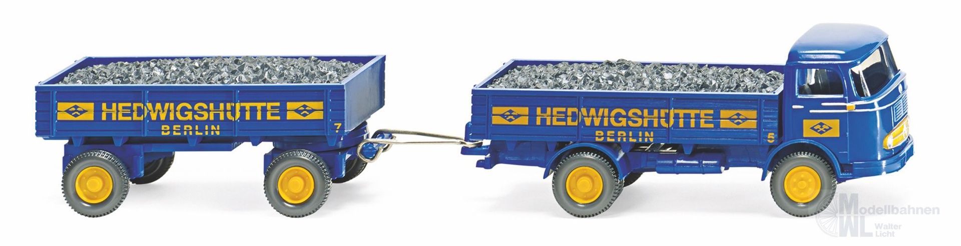 Wiking 043402 - Mercedes-Benz LP 321 Pritschenhängerzug H0 1:87