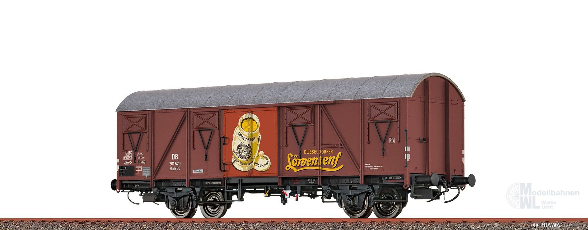 Brawa 51351 - Güterwagen ged. DB Ep.III Glmhs50 Löwensenf H0/GL