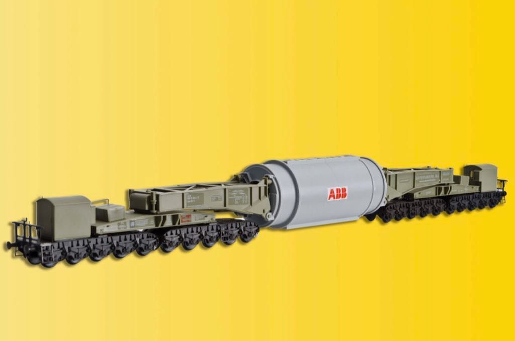 Kibri 16507 - MAN Schienentiefladewagen Uaai 687.9 mit Generator Stator H0 1:87