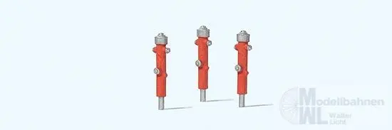 Preiser 17714 - Hydranten rot 3 Stück Fertigmodell H0 1:87