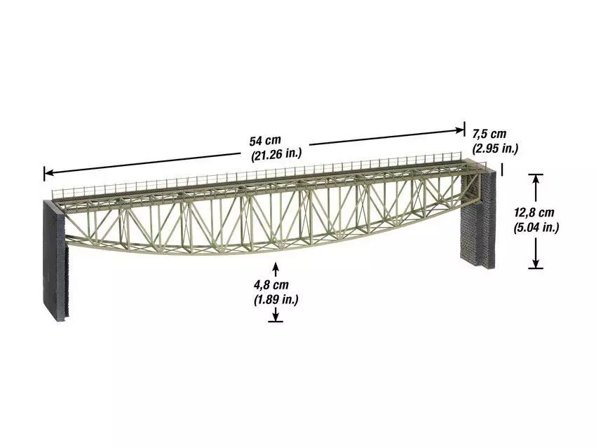 Noch 67028 - Fischbauchbrücke mit Brückenköpfen H0 1:87