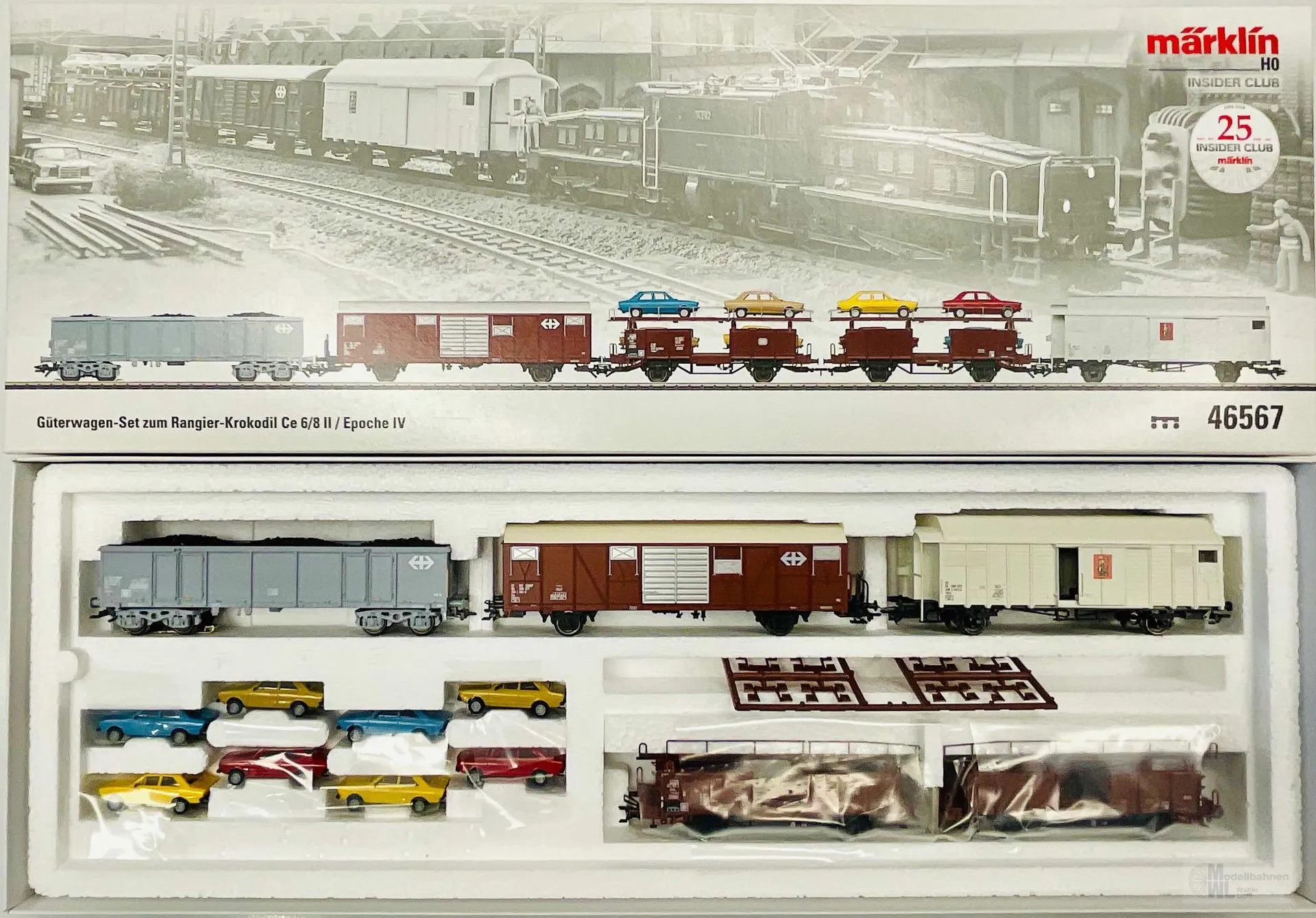 Märklin 46567 - MÄRKLIN - INSIDER Güterwagen-Set zum Krokodil SBB Ep.IV 4.tlg. H0/WS