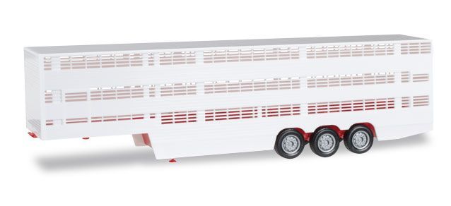 Herpa 076333-002 - Viehtransporter-Auflieger rot 1:87