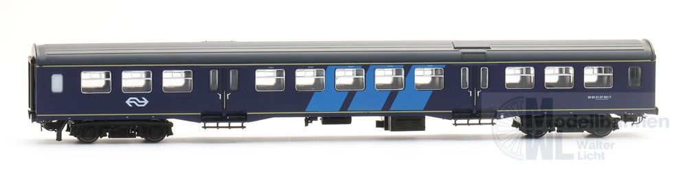 ARTITEC b.v. 20.159.04 - Personenwagen NS Ep.IV Plan W W2 501-7 blau mit Werbung H0/GL