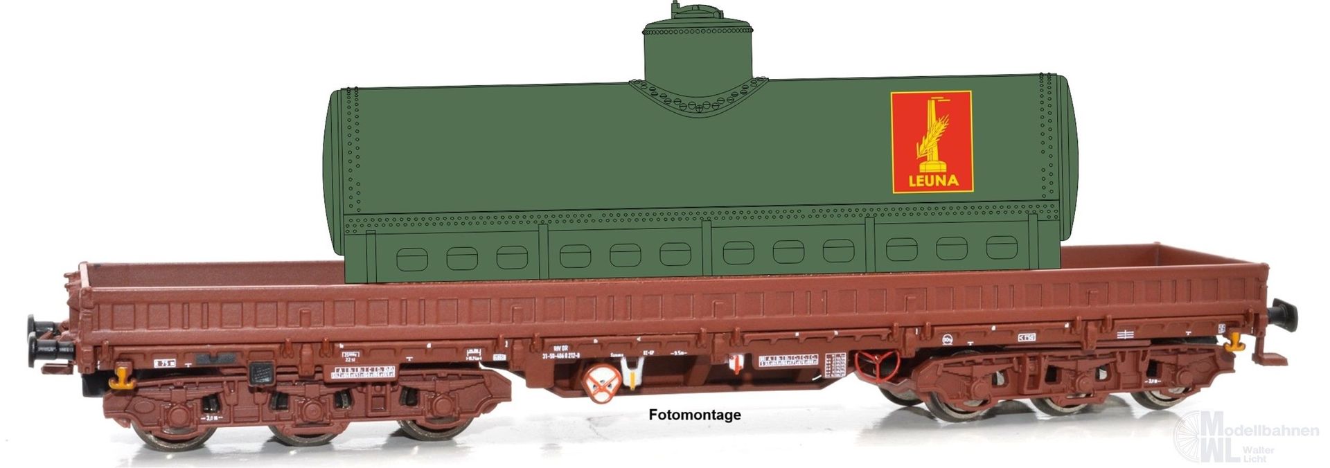 NPE NW52980 - Schwerlastwagen DR Ep.IV Samms 4860 oliv Kessel VEB LEUNA TT 1:120