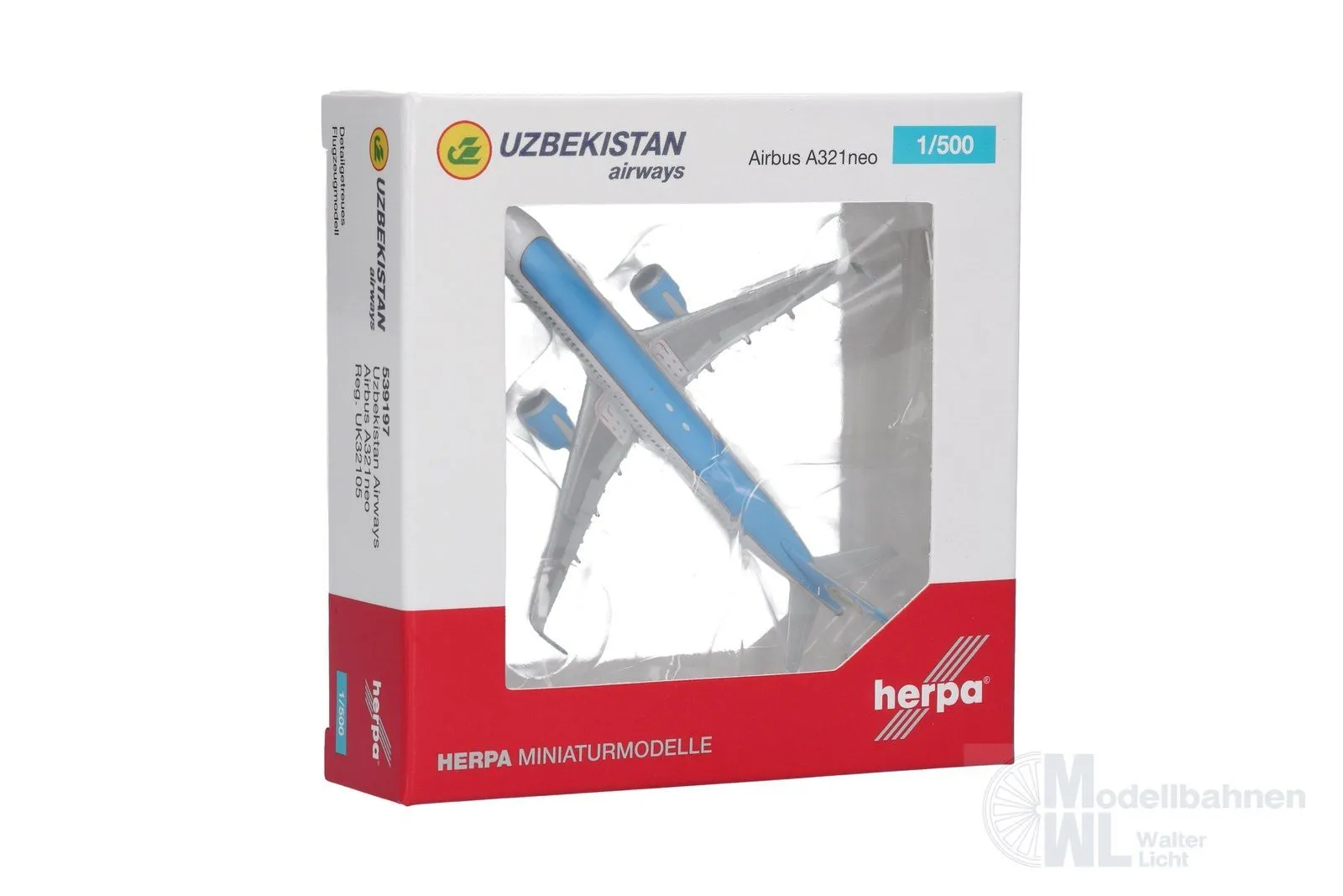 Herpa 539197 - Airbus A321neo Uzbekistan Airways 1:500