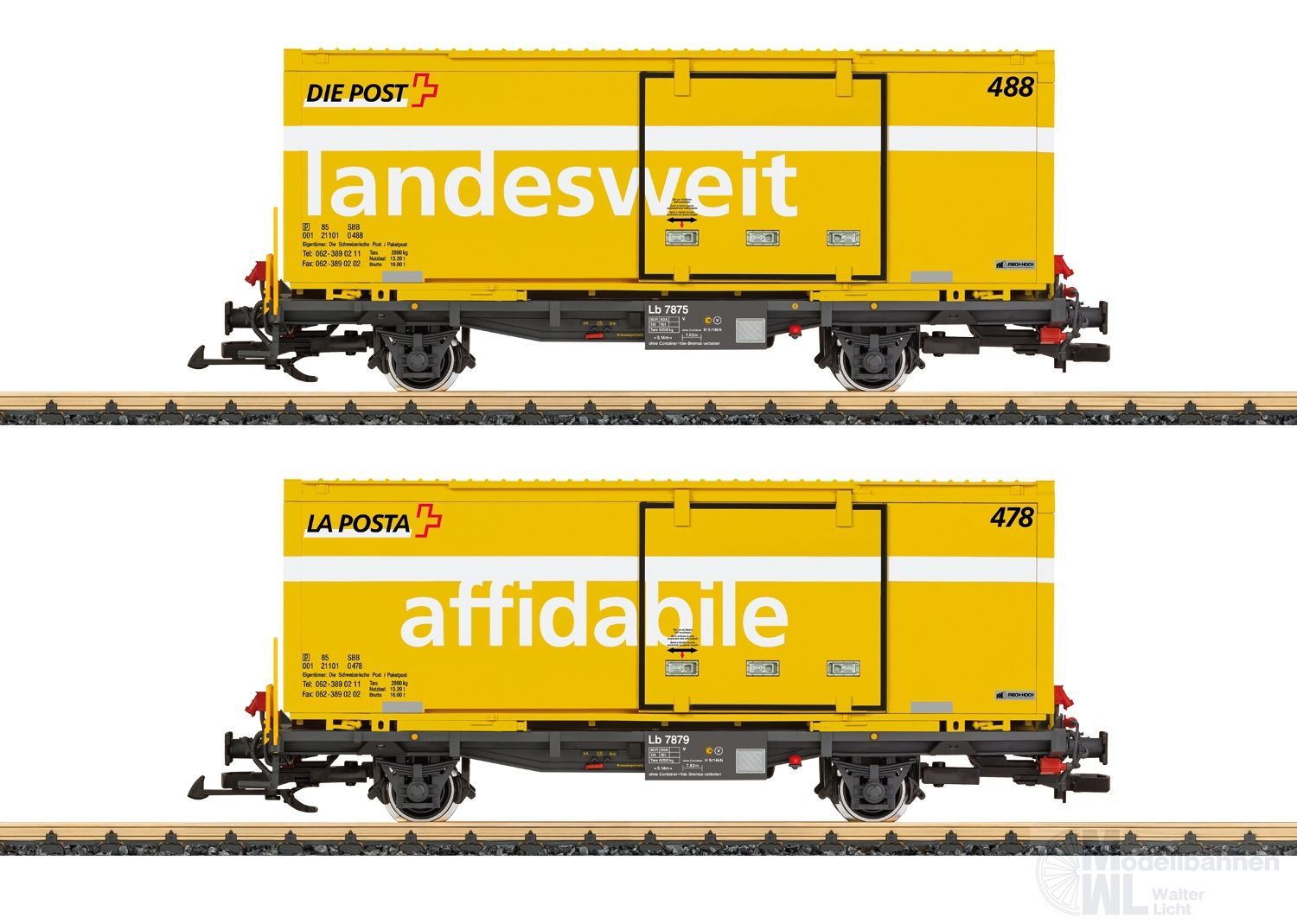 LGB 45886 - Containerwagen-Set Post RhB Ep.VI Spur G 1:22,5