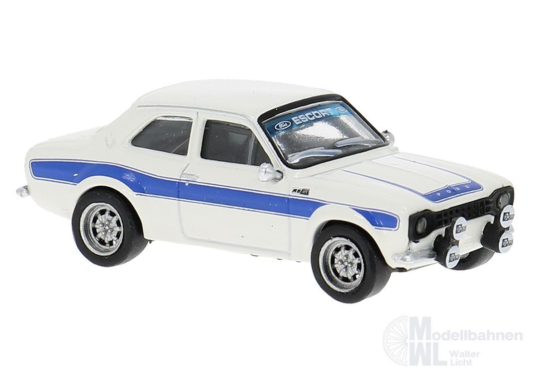 Brekina 19070 - Ford Escort RS 1800 Mk1 weiß/blau H0 1:87