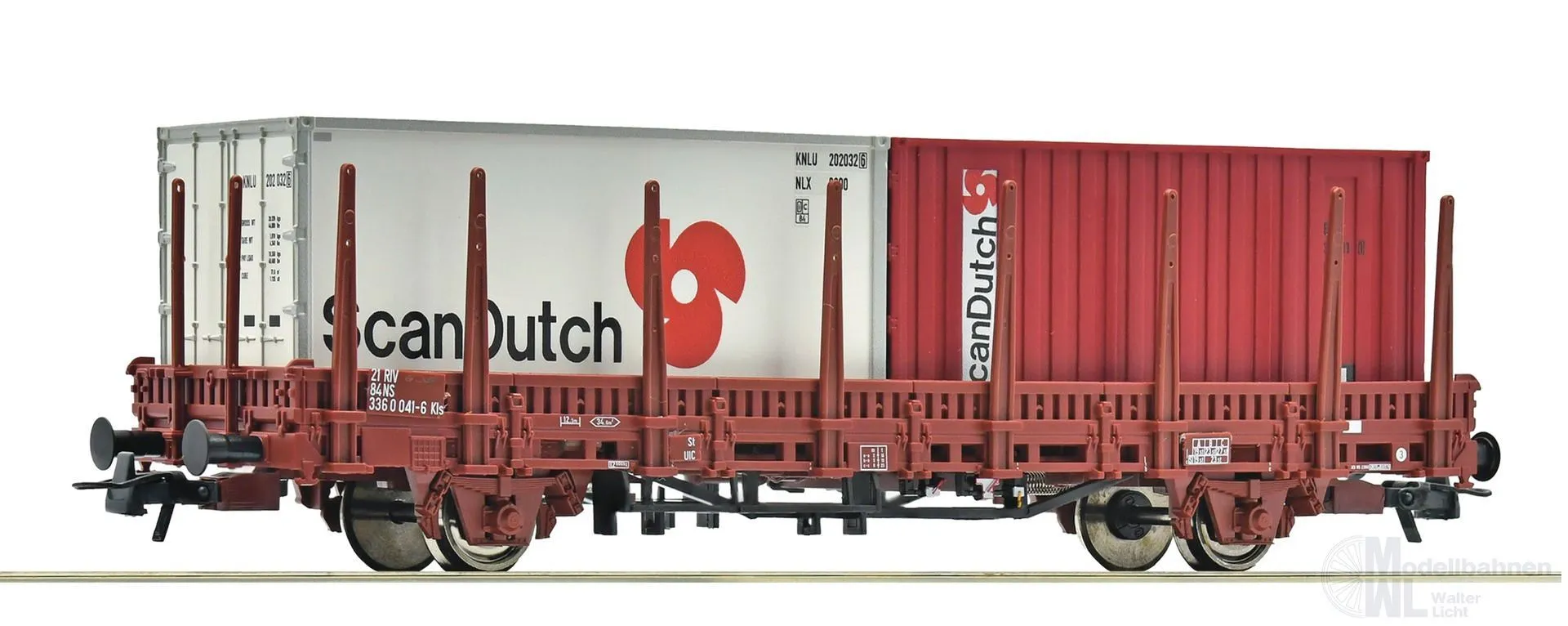 Roco 6600289 - Rungenwagen NS Ep.IV bel. Mit 2 20ft Cotainern H0/GL