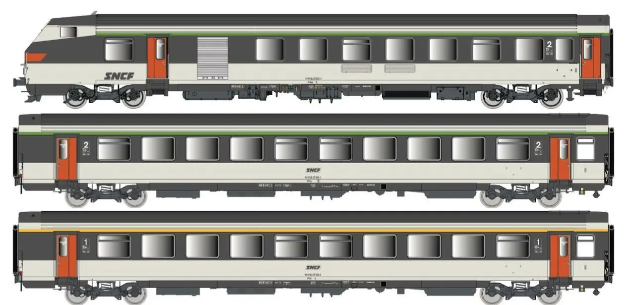 LS Models 41254 - Personenwagen Set SNCF Ep.IV 3.tlg.VTU  H0/GL