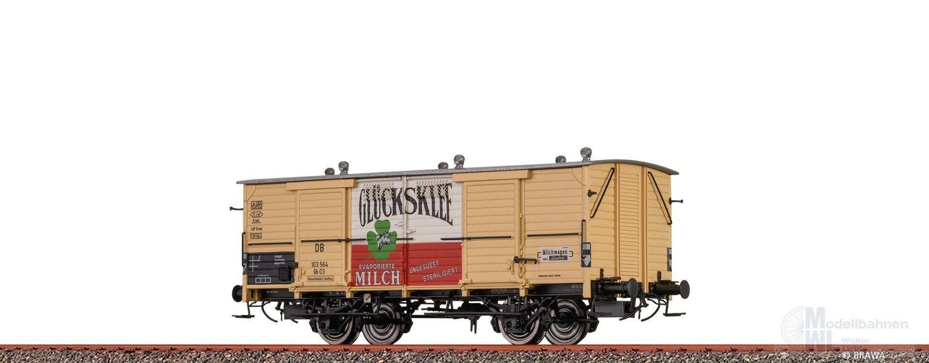 Brawa 50978 - Milchwagen DB Ep.III Glücksklee Gh03 H0/GL