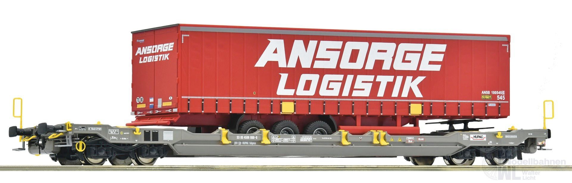 Roco 6600222 - Taschenwagen HUPAC Ep.VI Auflieger Ansorge Logistic H0/GL